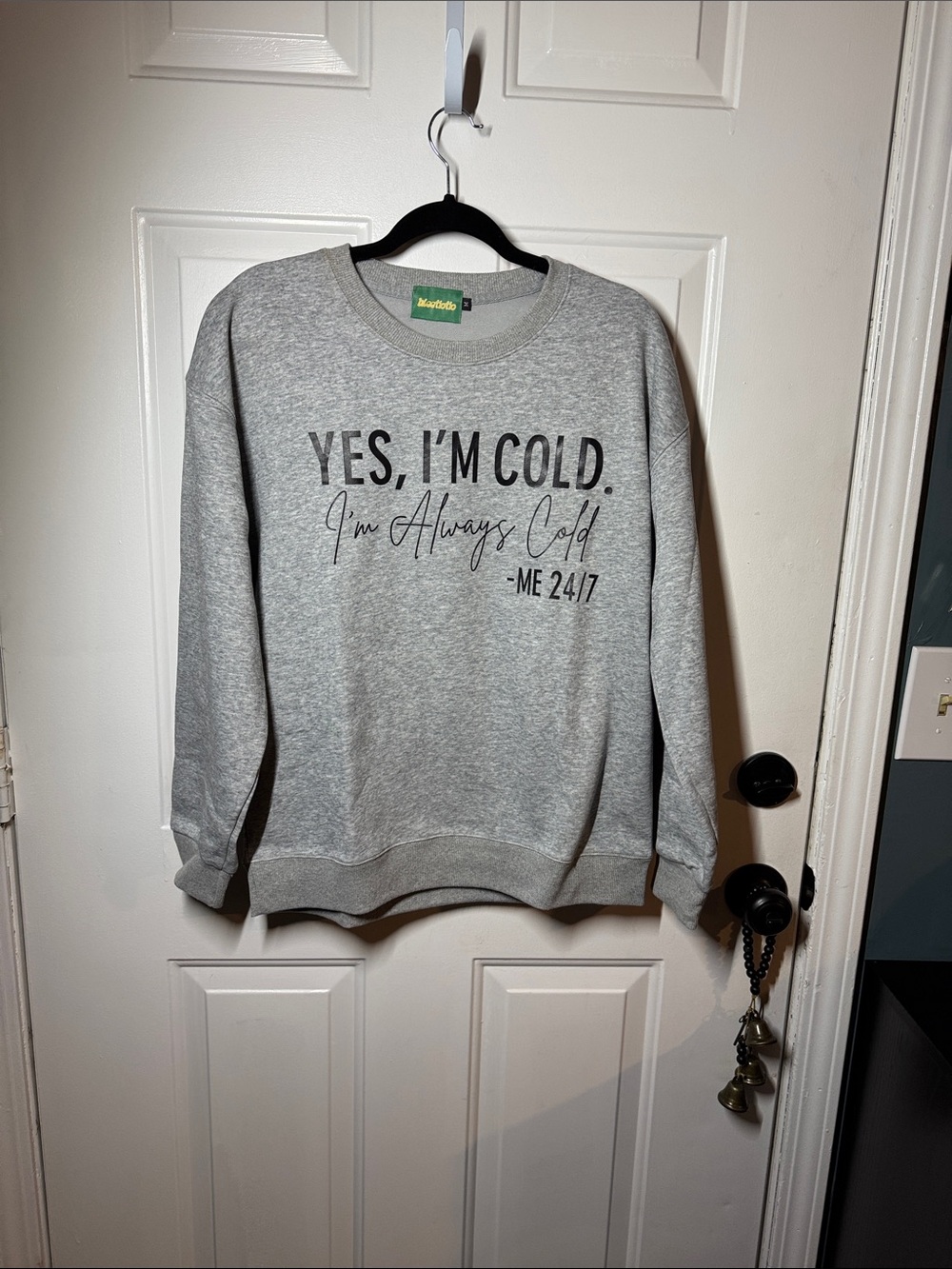 Yes, I'm Cold Grey Graphic Crewneck Sweatshirt
